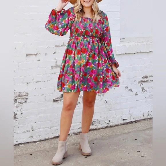 green emerald velvet dress Entro Flowy V-Neck Button Up Dress Blue 2X main image 1